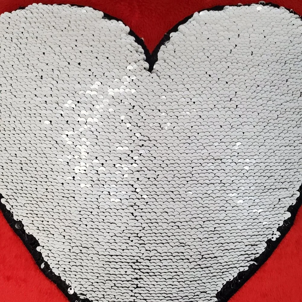 Heart Pillow REVERSIBLE Sequins Heart Pillow